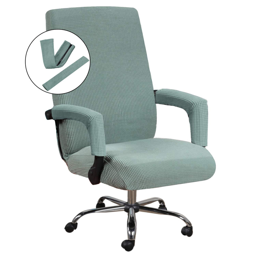 Home Office Chair Covers Stretchable Computer Desk Chair Covers Mid - High Back Universal Executive Boss Chair Covers Gaming Chair Covers Non Slip Thick Jacquard, Sage - Large