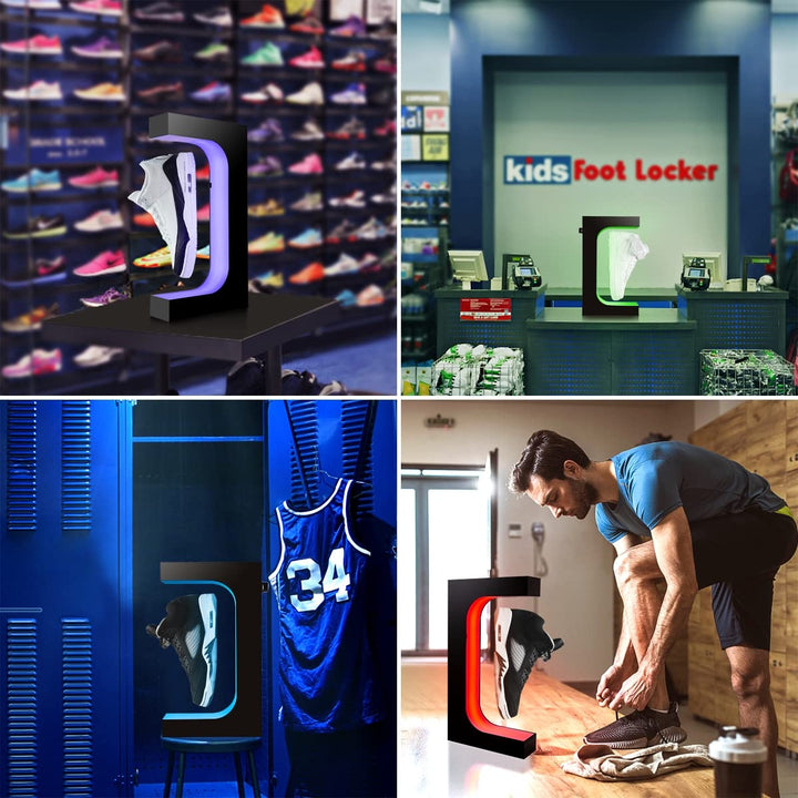 Levitating Shoe Display Floating Sneaker Stand,Magnetic Levitation Sneakers Stand with 16 Colors Remote Control and 360° Rotation