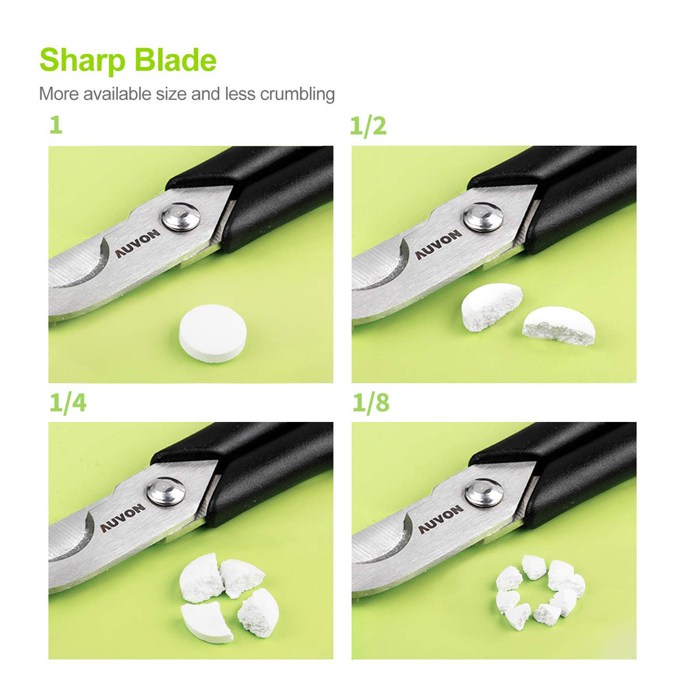 Scissors-Shaped Pill Cutter, Sharp Blade Pill Splitter for Accurately Dividing Various Size of Vitamins, Tablets and Medications in Half