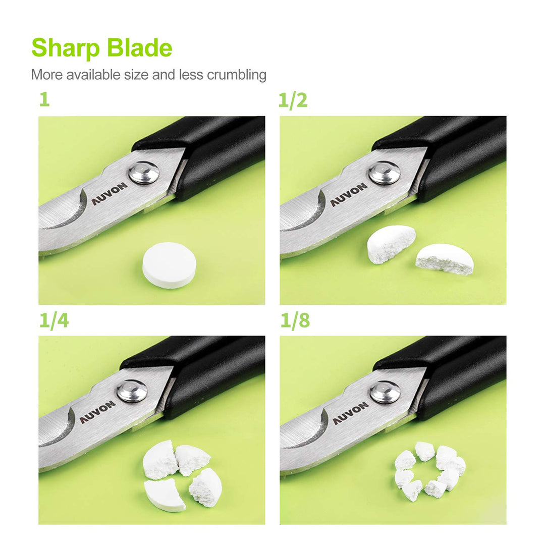 Scissors-Shaped Pill Cutter, Sharp Blade Pill Splitter for Accurately Dividing Various Size of Vitamins, Tablets and Medications in Half
