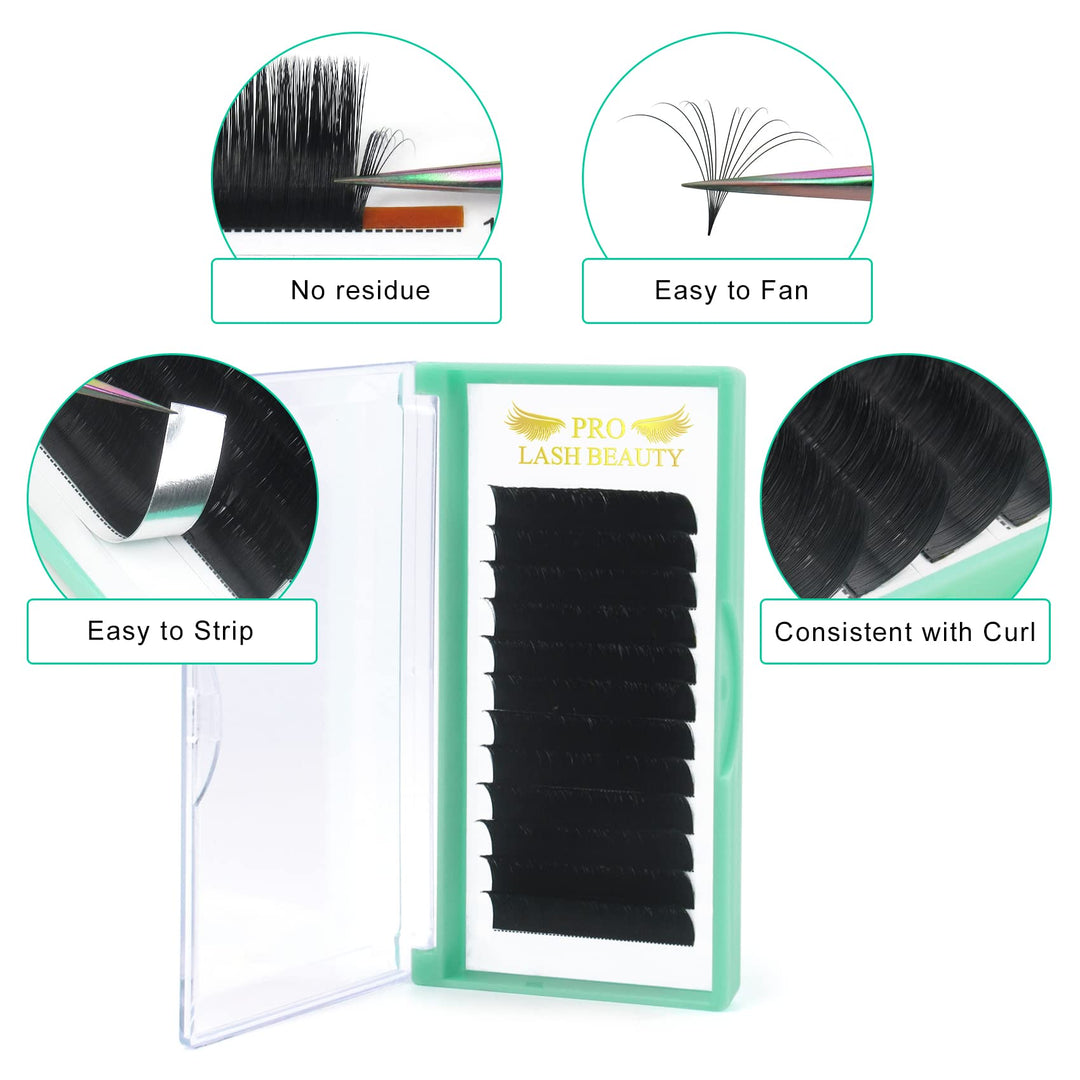 Easy Fan Volume Lashes D-0.05-9-16 Volume Lash Extensions Rapid Blooming Lashes .03 .05 .07 .10 Mega Volume Lash Extensions Flowering Lash Extensions C D curl(D-0.05,9-16mix)