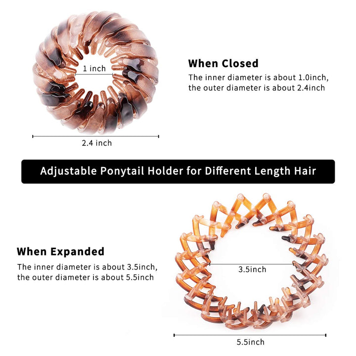 Bird Nest Magic Hair Clip, 3 Pcs Lazy Bird's Nest Plate Expandable Bun Maker Curling Ponytail Holder and Hair Accessories for Women and Girls