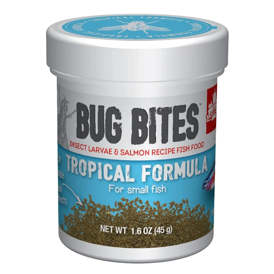 Bug Bites Tropical Fish Food, Small Granules for Small to Medium Sized Fish, 1.6 oz., A6577