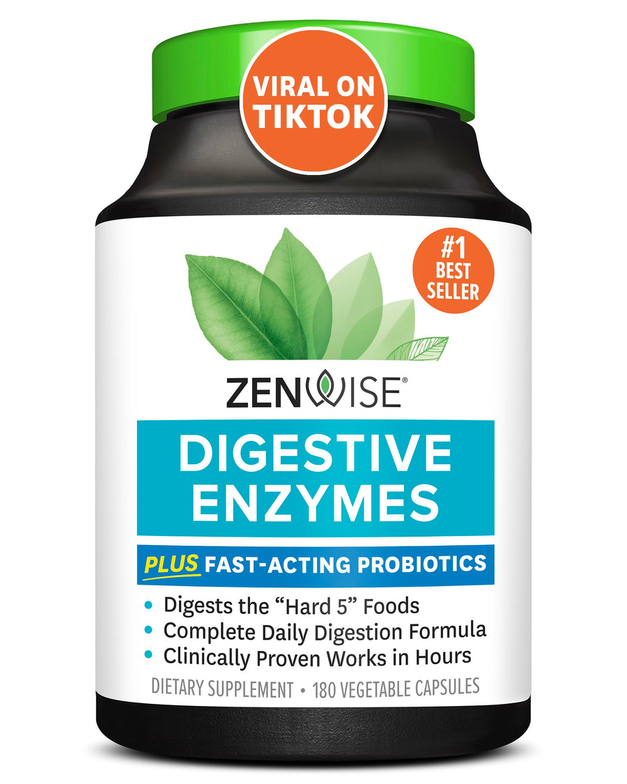 Digestive Enzymes for Gut Health - Probiotic Multi Enzymes with Prebiotics and Probiotics for Women and Men for Digestive Health and Bloating Relief, Daily Enzymes for Digestion -180 CT