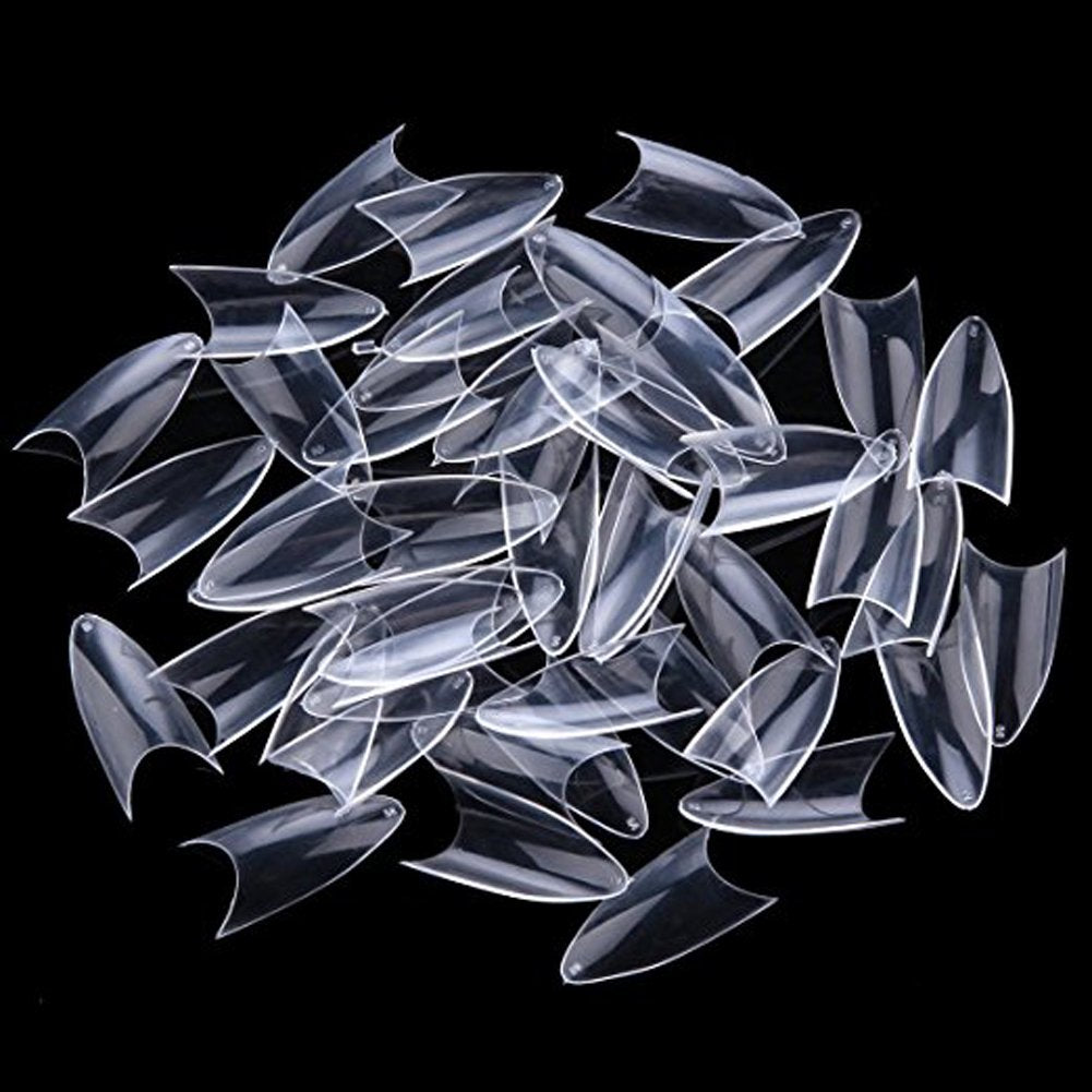 500 Pieces Artificial Nail Art Tips DIY Nail Art Nail Salons (Transparent)