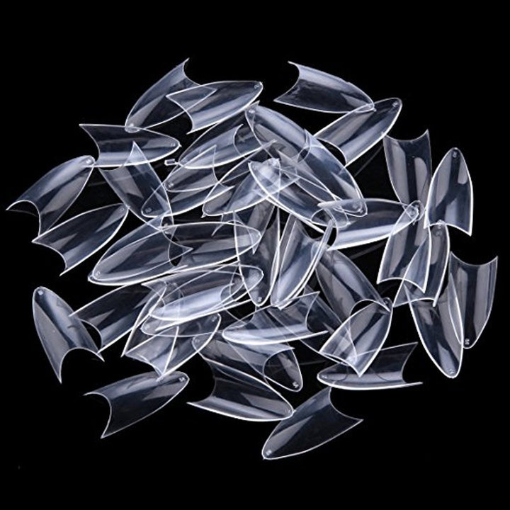 500 Pieces Artificial Nail Art Tips DIY Nail Art Nail Salons (Transparent)