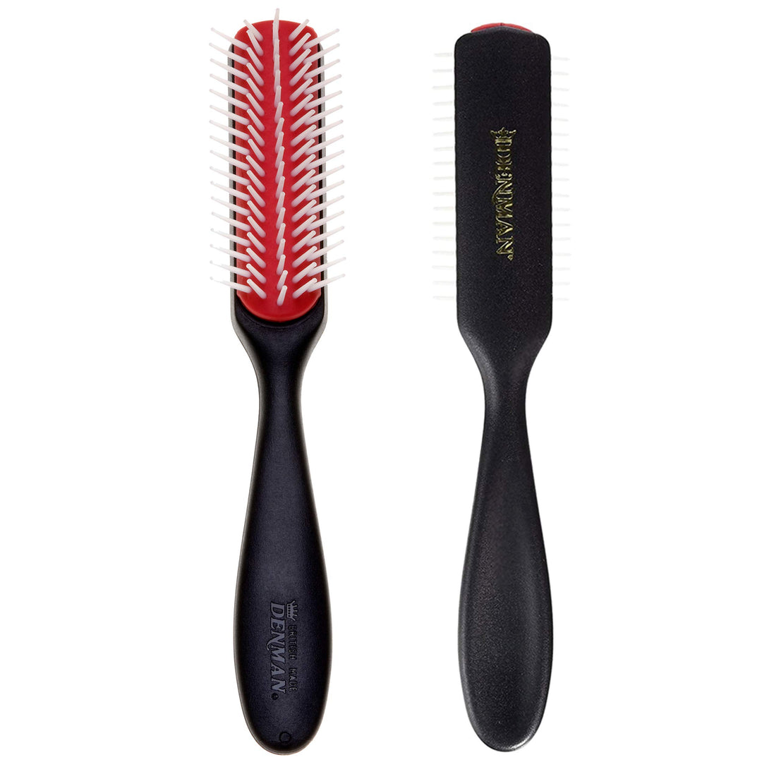 Curly Hair Brush D143 - 5 Row Styling Mini Brush With Long Handle for Detangling, Separating, Shaping and Defining Curls and Smoothing Hair- For Women and Men
