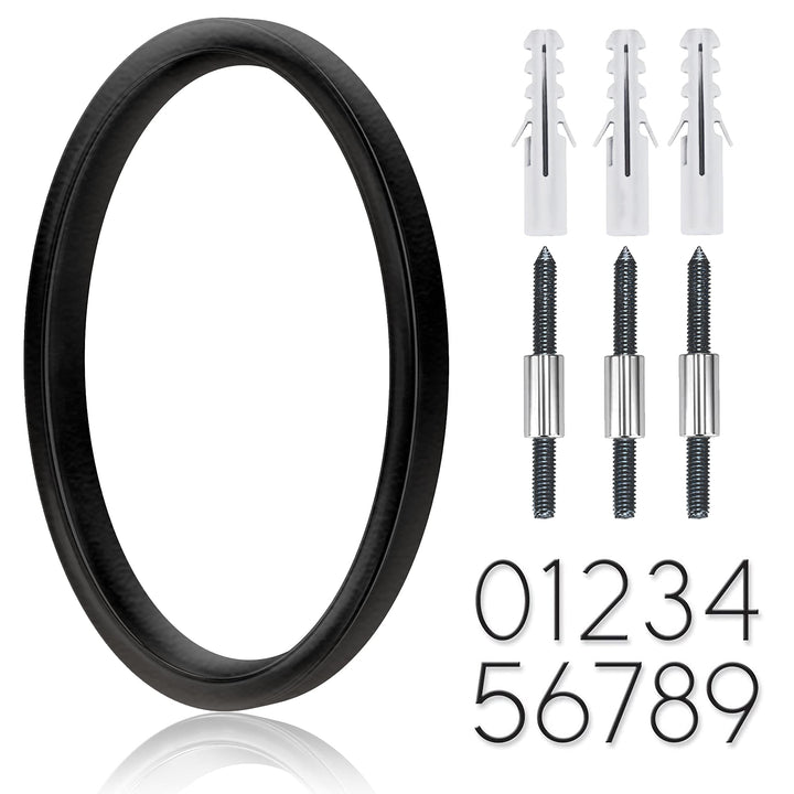 5 Stainless Steel Floating House Number, Metal Modern House Numbers, Garden Door Mailbox Decor Number with Nail Kit, Coated Black, 911 Visibility Signage (0)