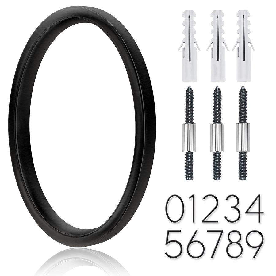 5 Stainless Steel Floating House Number, Metal Modern House Numbers, Garden Door Mailbox Decor Number with Nail Kit, Coated Black, 911 Visibility Signage (0)