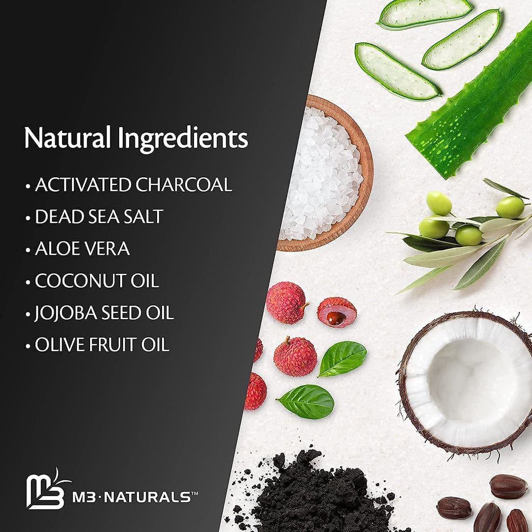 Charcoal Scrub Face Foot & Body Exfoliator Infused with Collagen and Stem Cell Natural Exfoliating Salt Body Scrub for Toning Skin Cellulite Skin Care Body