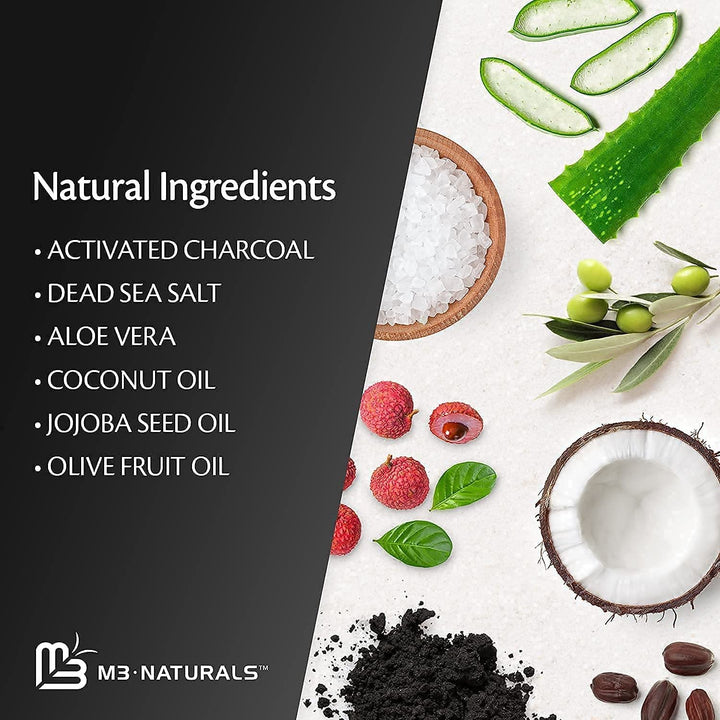 Charcoal Scrub Face Foot & Body Exfoliator Infused with Collagen and Stem Cell Natural Exfoliating Salt Body Scrub for Toning Skin Cellulite Skin Care Body