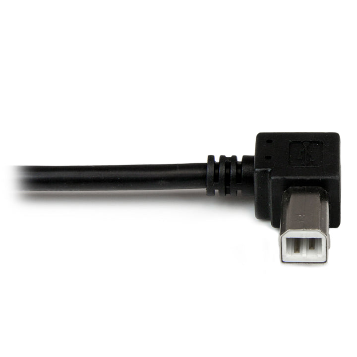 1m USB 2.0 A to Left Angle B Cable Cord - 1 m USB Printer Cable - Left Angle USB B Cable - 1x USB A (M), 1x USB B (M) (USBAB1ML),Black