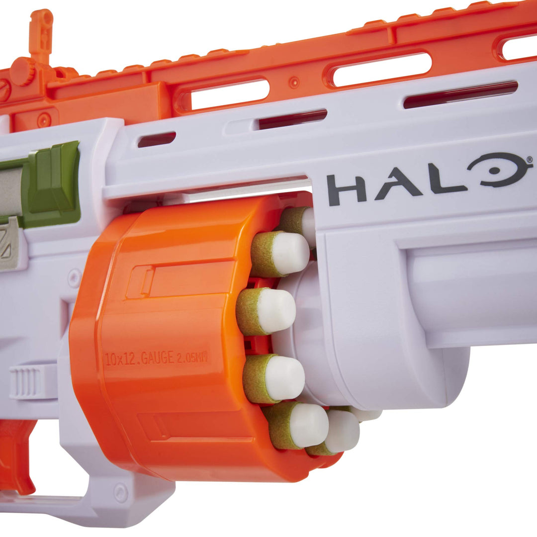 Halo Bulldog SG Dart Blaster - Pump-Action, Rotating 10-Dart Drum, Tactical Rails, 10 Official Elite Darts, Skin Unlock Code