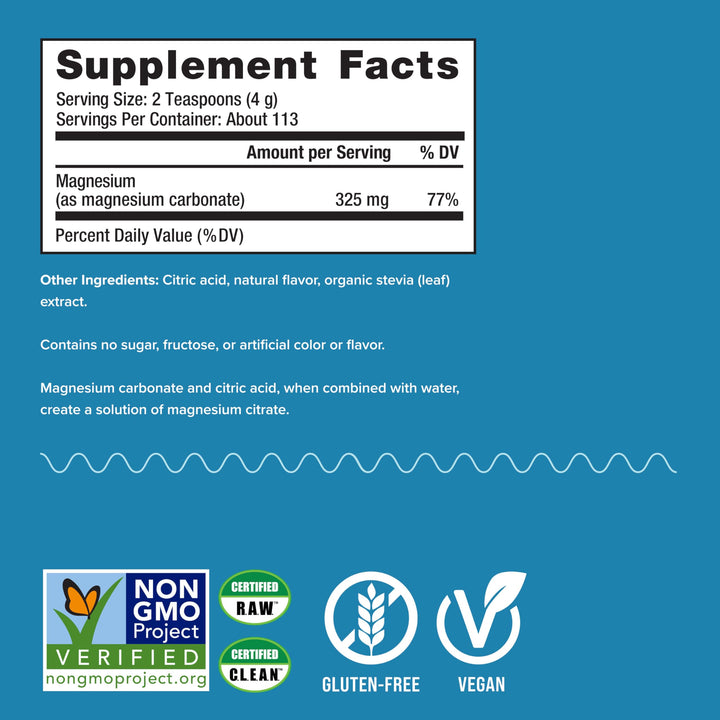 Calm, Magnesium Citrate Supplement, Anti-Stress Drink Mix Powder, Gluten Free, Vegan, & Non-GMO, Cherry, 16 oz