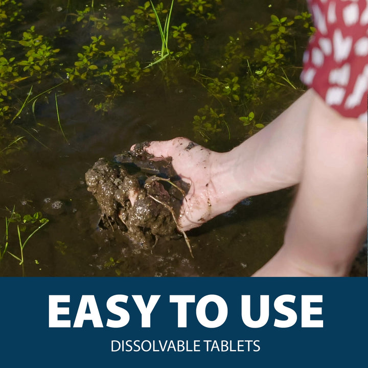 MuckAway, Natural Pond Muck Remover, Cleans & Clears Away Muck & Sludge, Easy to Use Bacteria & Enzyme Tablets, Safe for The Environment, Treats 1,500 Sq Ft, 6 Month Supply, 16 Scoops, 8 lbs