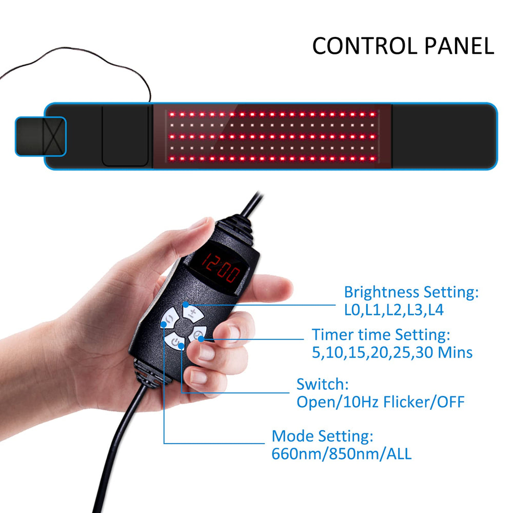 Red Light Wrap Devices for Body Near 850nm and Deep 660nm Led Red Light Belt Back Body Pad,Home Use Wearable Belt for Waist,Joints,Muscle(Black-105pcs)