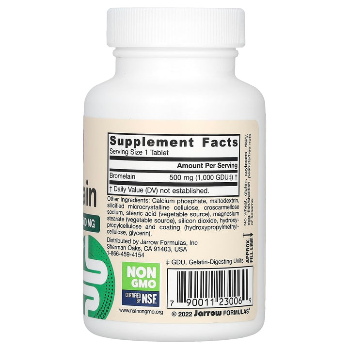 ® Bromelain Tablets, 500 mg Dietary Supplement for Protein Digestion, 60 Tablets, 60 Day Supply