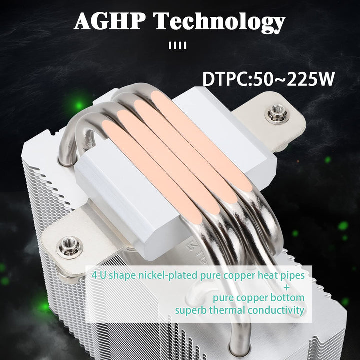 Assassin X120 Refined SE CPU Air Cooler, 4 Heat Pipes, TL-C12C PWM Fan, Aluminium Heatsink Cover, AGHP Technology, for AMD AM4/AM5/Intel LGA 1150/1151/1155/1156/1200/1700 (AX120 R SE)