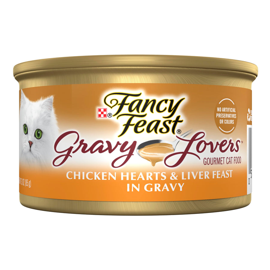 Purina Gravy Lovers Chicken Hearts and Liver Feast Grilled Gourmet Cat Food in Wet Cat Food Gravy - (Pack of 24) 3 oz. Cans