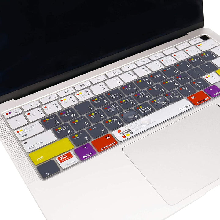 Keyboard Cover Only Compatible with MacBook Air 13 inch 2022 2021 2020 Release A2337 M1 A2179 Backlit Magic Keyboard with Retina Display & Touch ID, Silicone Skin, Mac OS X Shortcut, White