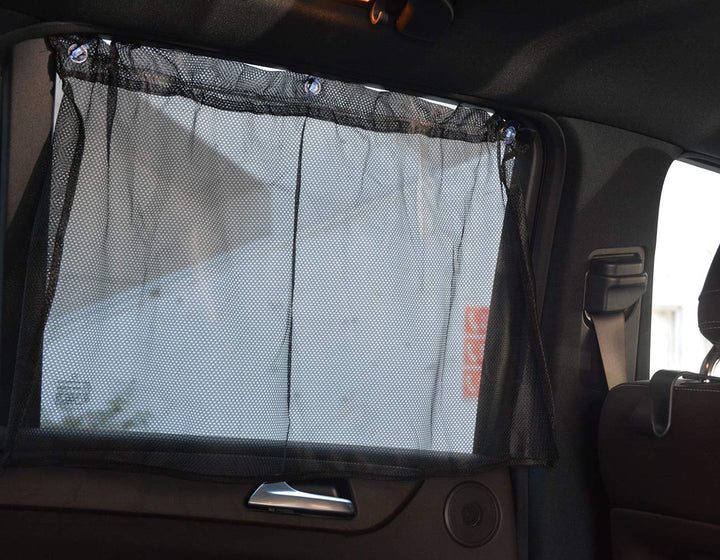 4 Pcs Car Window Sun Shade Curtain with Suction Cup, 20 x 18 inch, Non Completely Shading Translucent Visible Effect
