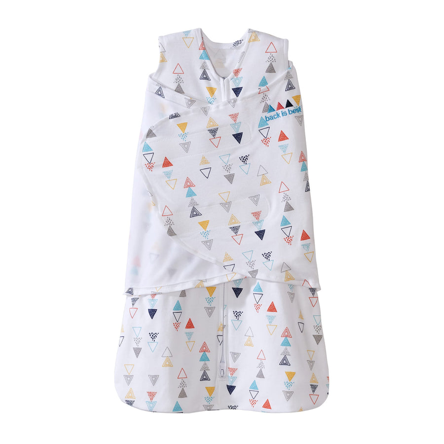 Sleepsack 3-Way Adjustable Baby Swaddle, 100% Cotton - Neutral Triangles, Newborn