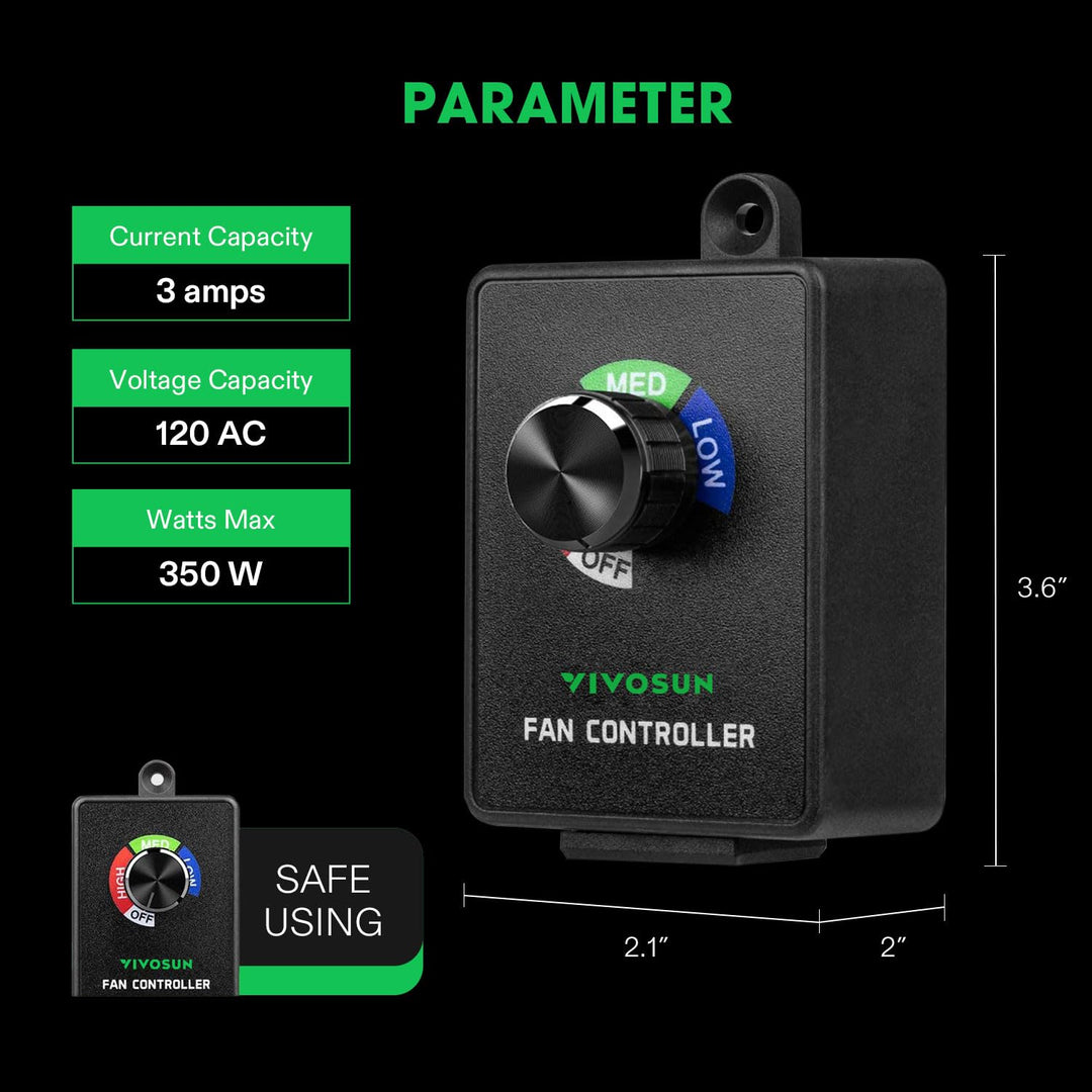 Variable Speed Controller Cordless Vent Blower Speed Adjuster for Inline Duct Exhaust Fan
