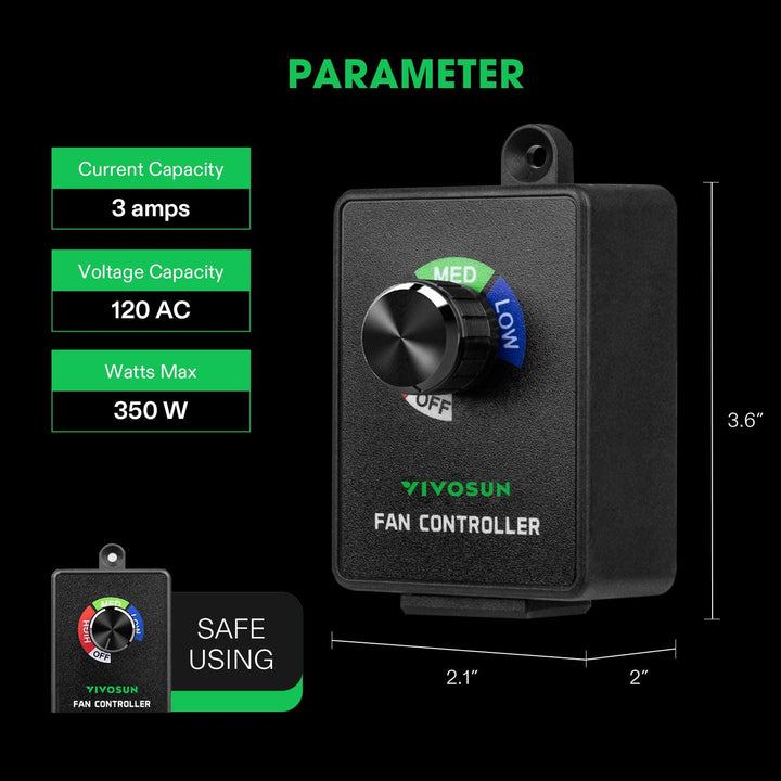 Variable Speed Controller Cordless Vent Blower Speed Adjuster for Inline Duct Exhaust Fan