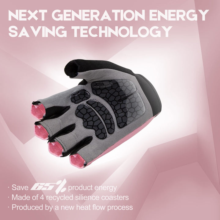 Ecotechnology Workout Gloves, Best Exercise Gloves for Weight Lifting, Cycling, Gym, Training, Powerlifting, Hanging, Breathable & Fingerless Gloves, for Men & Women (Medium, Pink)