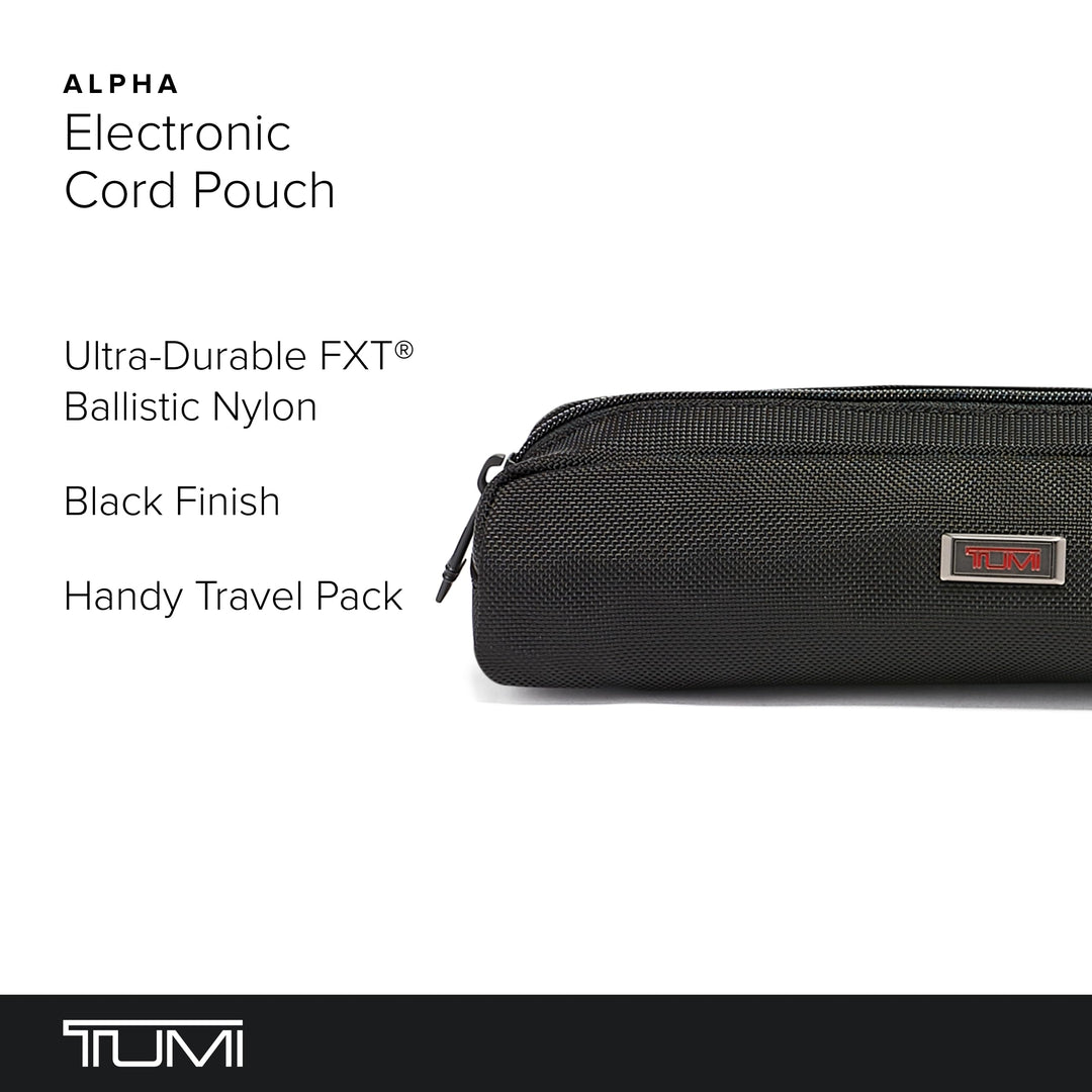 - Alpha Electronic Cord Pouch - Travel Tech Pouch Organizer for Cord, Cable, Charger & Accessories - Zip Entry - Black