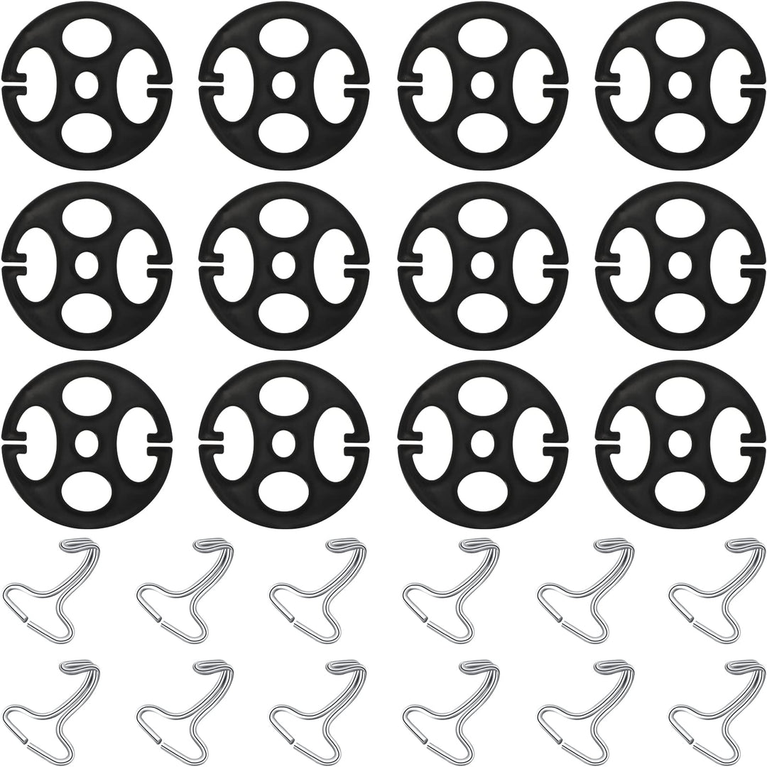24 Pieces Car Seat Cover Plum Plate Metal Hook,12 Pcs Plastic Car Seat Covers Chucks,12 Pcs Metal Hooks Locking Clip Plastic Card Fixed Fastener Buckle for Car Seat Replacements Accessories