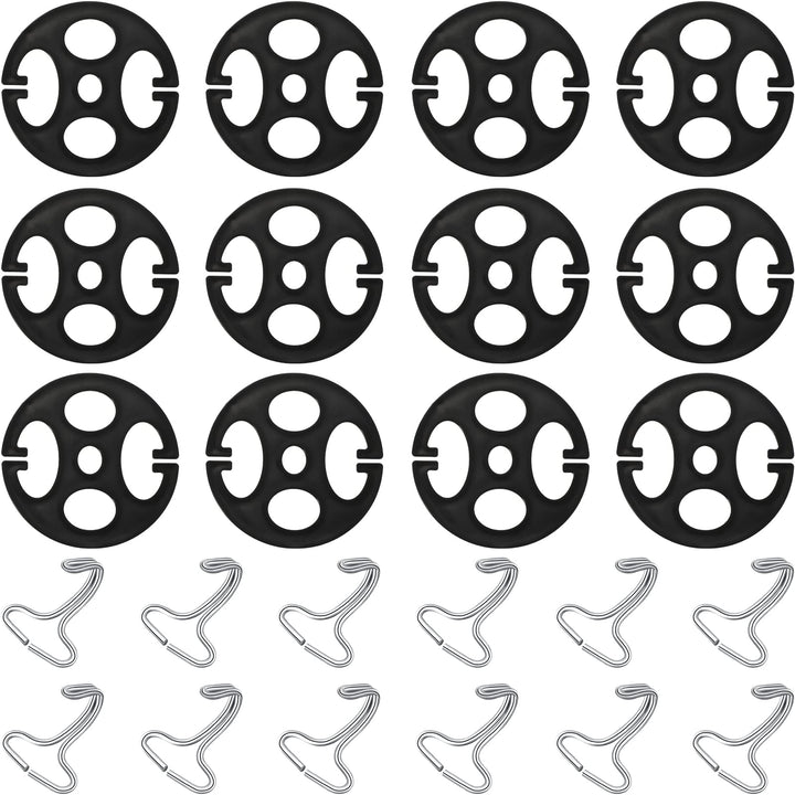 24 Pieces Car Seat Cover Plum Plate Metal Hook,12 Pcs Plastic Car Seat Covers Chucks,12 Pcs Metal Hooks Locking Clip Plastic Card Fixed Fastener Buckle for Car Seat Replacements Accessories