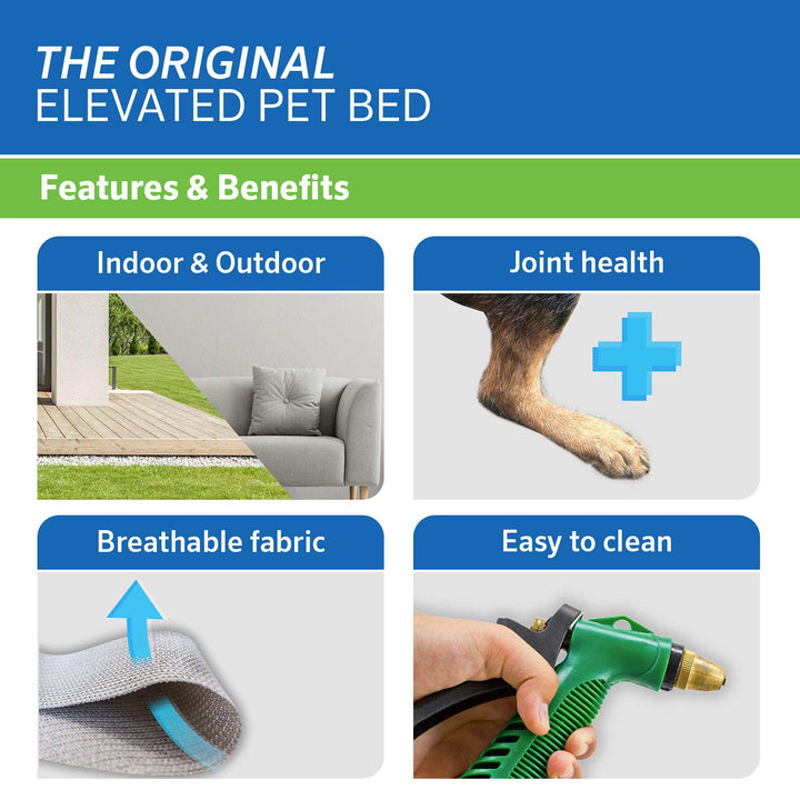 The Original Cooling Elevated Pet Bed, Medium, Brunswick Green