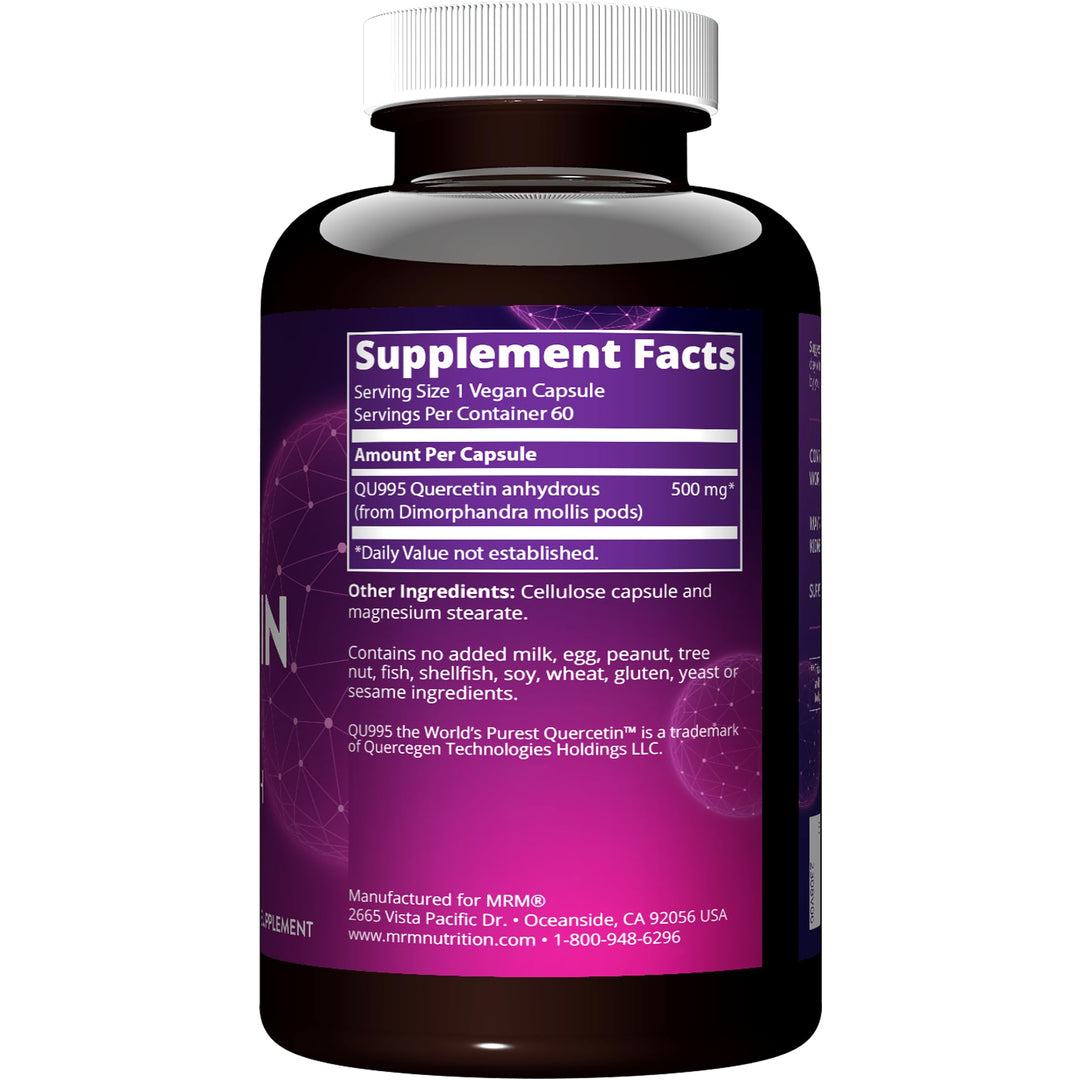 Nutrition Quercetin| Immune + Cardiovascular Health | 500mg per Serving | Made with QU995: World’s purest quercetin™ | Antioxidant Status | 60 Servings