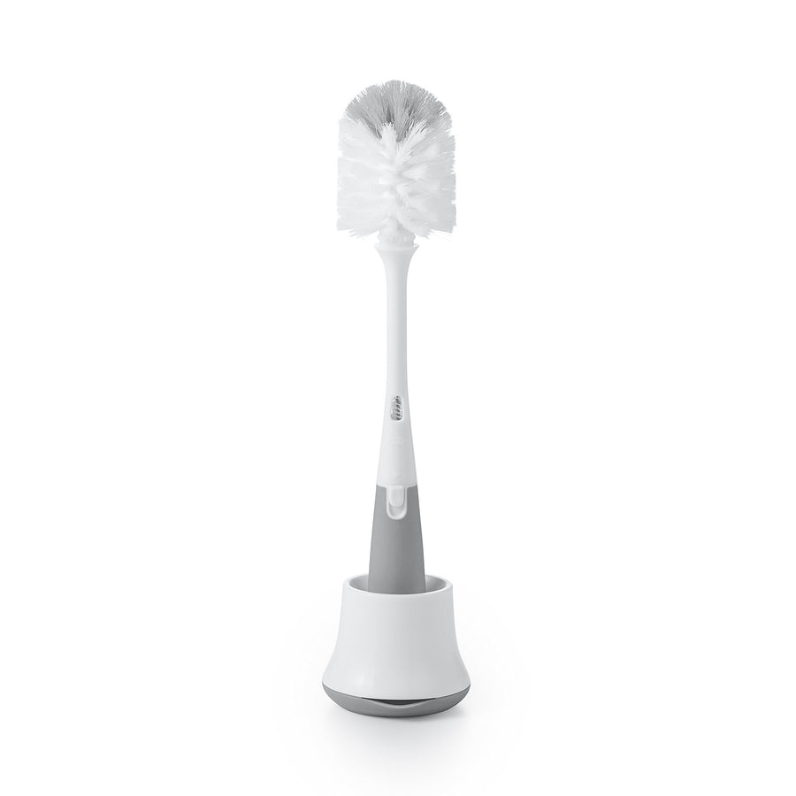 Tot Bottle Brush with Nipple Cleaner and Stand - Gray