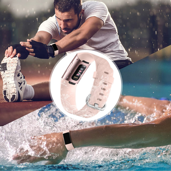 Bands Compatible with Fitbit Charge 4 Bands for Women Men, Compatible with Fitbit Charge 3 Bands, Compatible with Fitbit Charge 3 SE, Pink Sand, Slate Gray, Black, Small