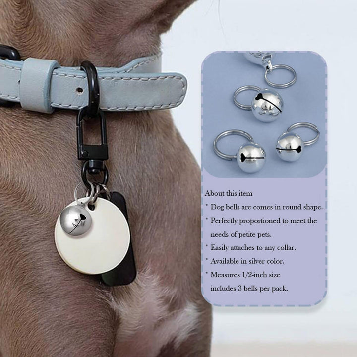 Eeejumpe Pet Products DCP45105 3-Pack Li'l Pals Round Dog Bells, 1/2-Inch, Silver