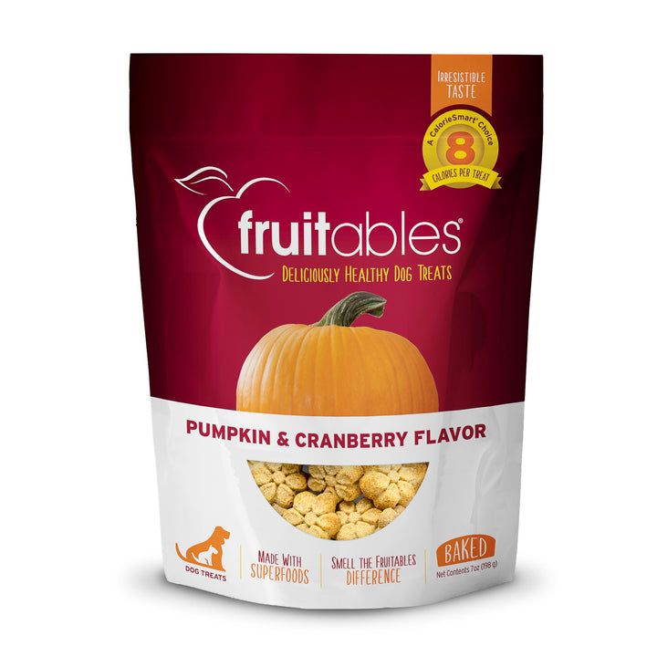Baked Dog Treats – Pumpkin Treats for Dogs – Healthy Low Calorie Treats – Free of Wheat, Corn and Soy – Pumpkin and Cranberry – 7 Ounces