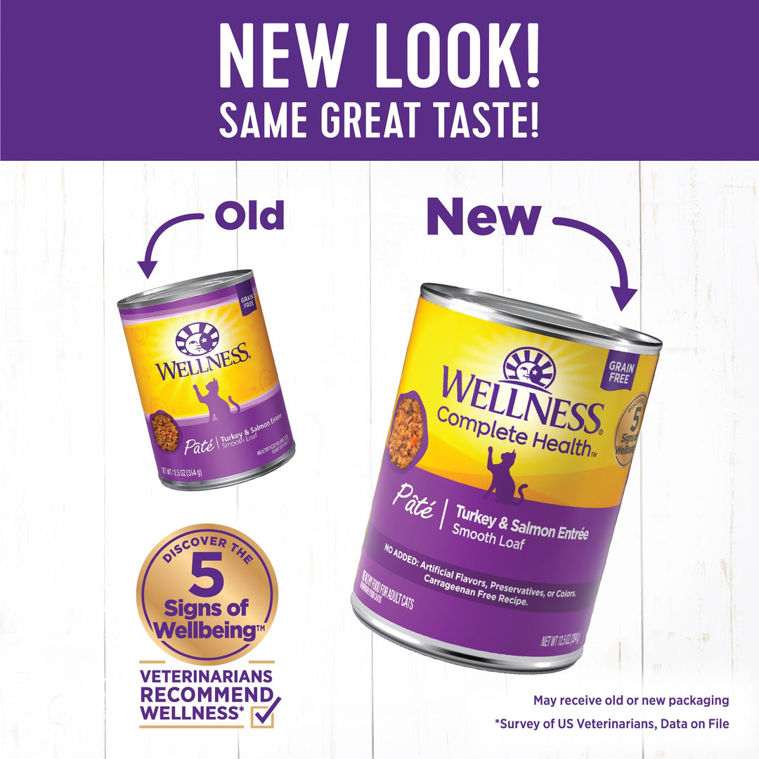 Complete Health Pate Adult Wet Cat Food, Natural, Protein-Rich, Grain Free, 12.5 Ounce, 12 Pack, (Turkey & Salmon)
