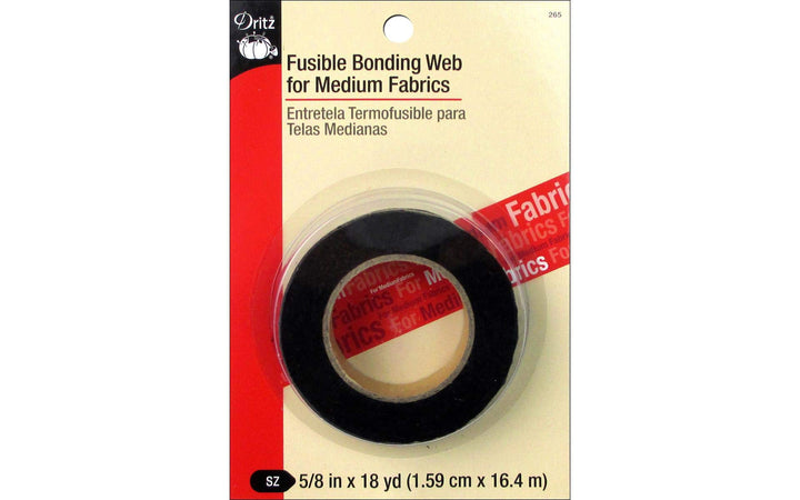 265 Fusible Bonding Web, Regular Weight, 5/8-Inch x 18-Yards, Black