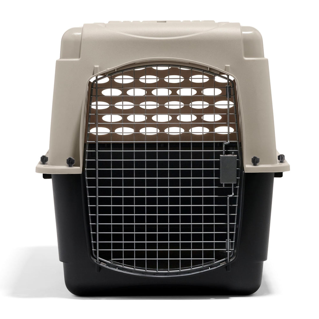 Vari Dog Kennel - Portable Dog Carriers & Crates for Large Dogs, Airline-Friendly, Durable Plastic, Pet Carrier For Home and Travel, 36 Inches, Taupe and Black