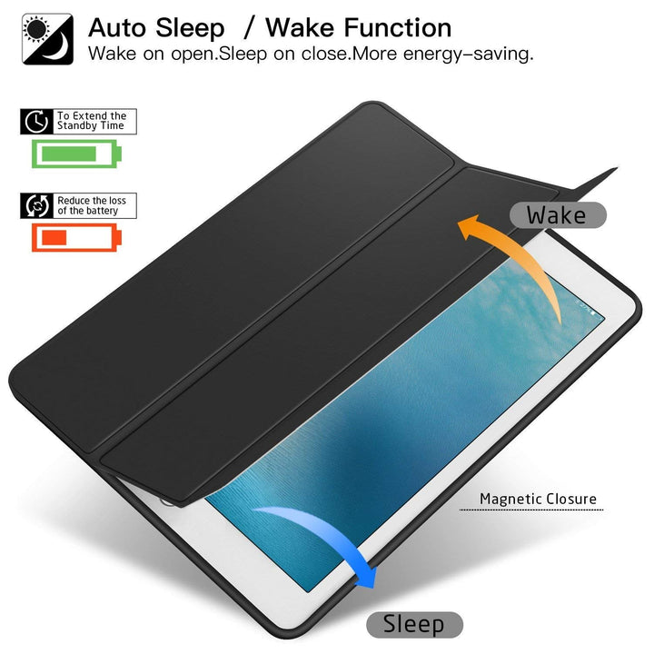 Ztotop Case for iPad Pro 12.9 Inch 2017/2015 with Pencil Holder- Lightweight Soft TPU Back Cover and Trifold Stand with Auto Sleep/Wake,Protective for iPad Pro 12.9 Inch(1st & 2nd Gen),Black