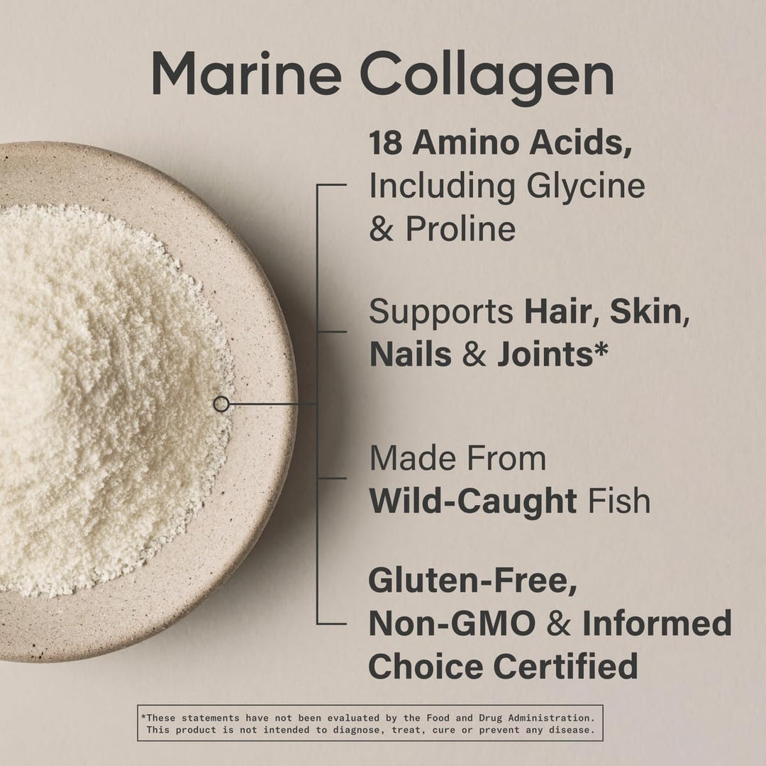 Marine Collagen Peptides Powder - Sourced from Wild-Caught Fish, Pescatarian Friendly, Keto Certified & Non-GMO Tested - Easy to Mix in Water or Juice! (34 Servings)