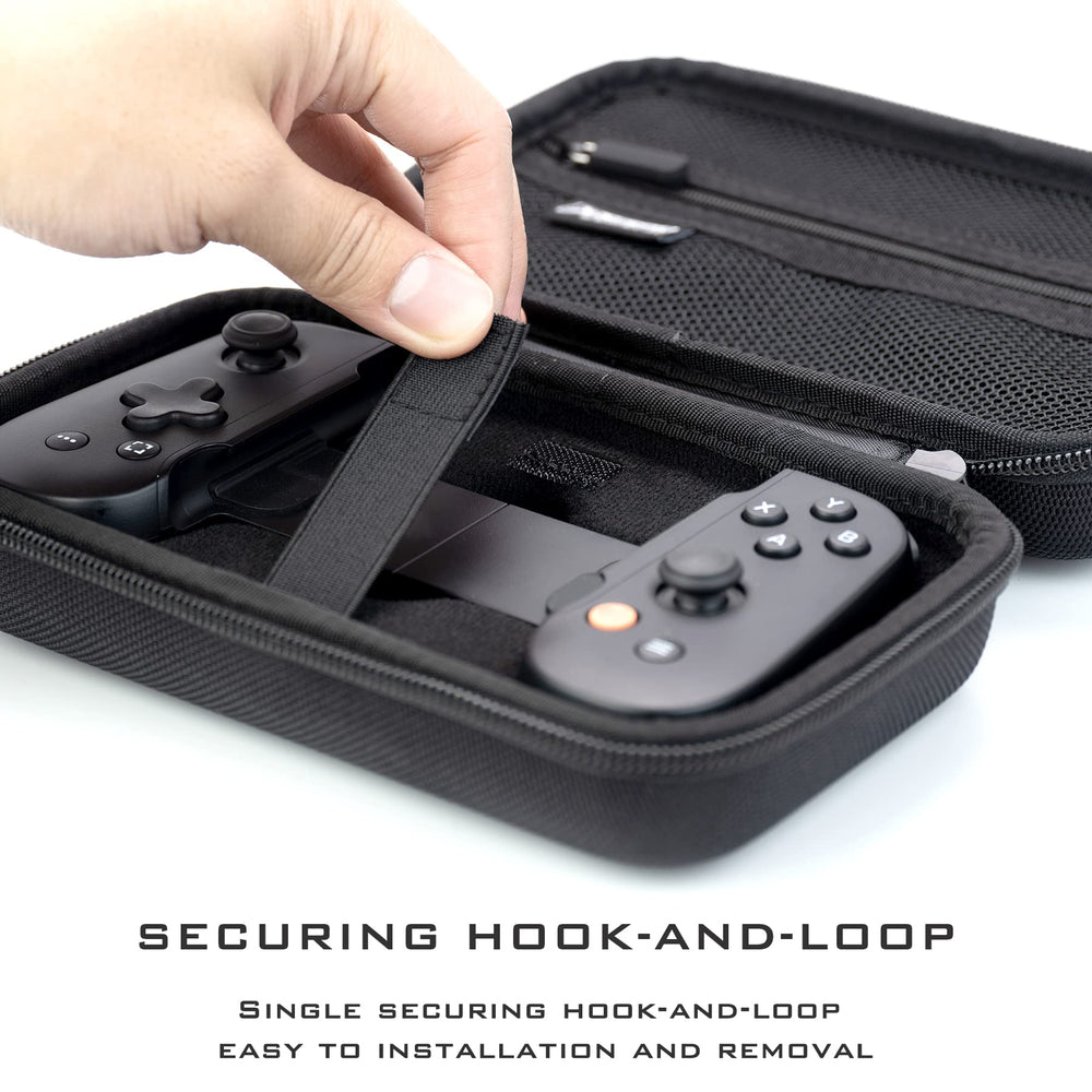 Protective Case for Backbone One/2nd Gen, Large Nylon Hard Shell Carrying Case with Wristband, Keychain, and Mesh Pocket, Compatible with Backbone One Accessories