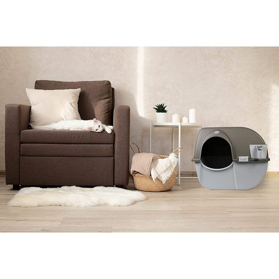 Roll 'n Clean Self Cleaning Litter Box Regular Size Generation 5, Grey (NRA15-V5.0) for Cats up to 12 lbs