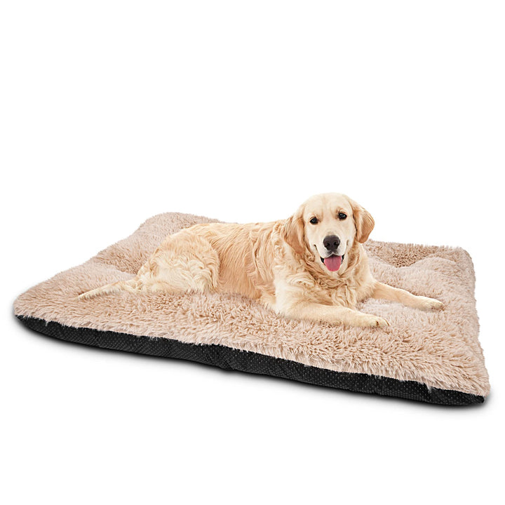 Large Dog Bed Crate Pad, Ultra Soft Calming Dog Crate Bed Washable Anti-Slip Kennel Crate Mat for Extra Large Medium Small Dogs, Dog Mats for Sleeping and Anti Anxiety,40 x 27, Beige