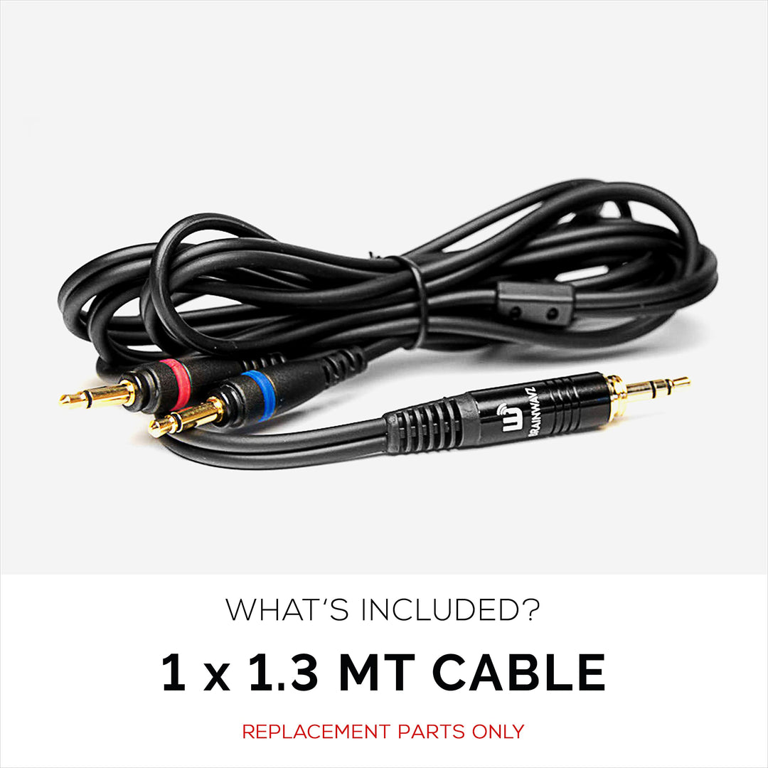 Replacement Headphone Audio Cable - 1.3 Meters - for Use HM5, NVX XPT100, Lindy HF100, HF110, Fischer Audio FA-003, Monoprice HR-5, HR-5C - (Black