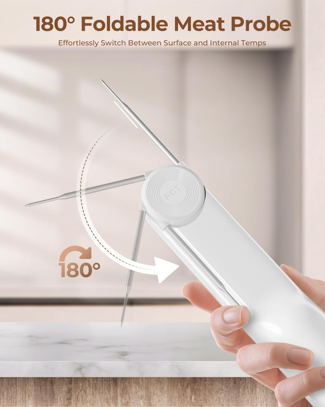 Infrared Thermometer -58°F~1112°F, Heat Temp Temperature Gun for Cooking, Adjustable Emissivity - for Cooking, Pizza Oven, Meat, Griddle, Grill, HVAC, Engine, Meat Thermometer Included