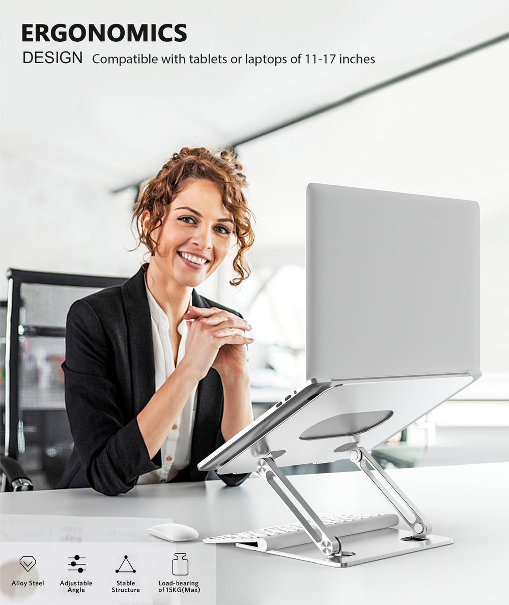 Laptop Stand, Laptop Holder, Multi-Angle Stand with Heat-Vent, Adjustable Notebook Stand for Laptop up to 17 inches
