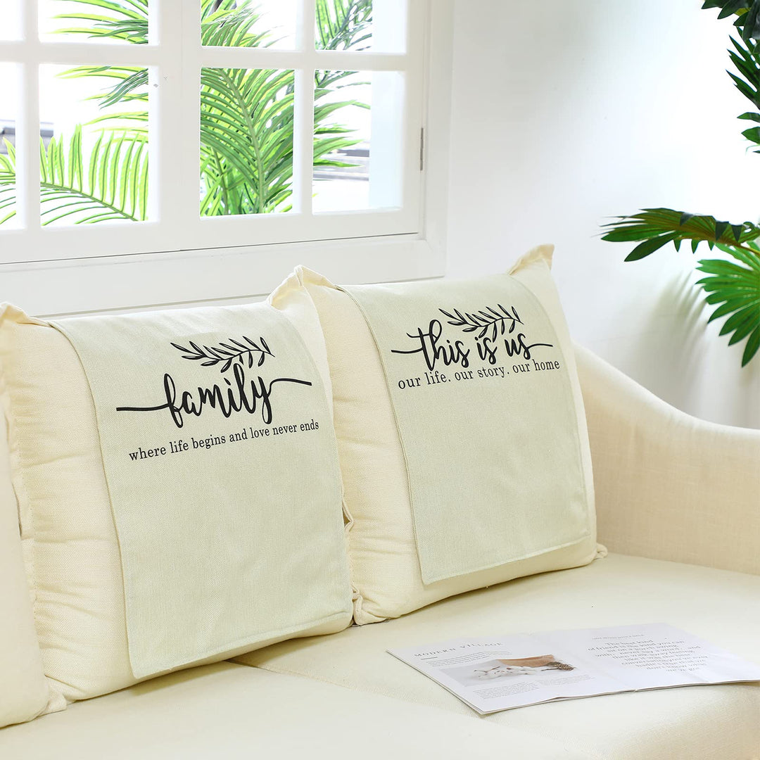 2 Pieces Headrest Cover with Inspirational Words Furniture Protectors Chair Cover Sofa Cover Recliner Cover Sofa Slipcover for Furniture Home Decoration, 26.77 x 16.93 Inch (Elegant Style)